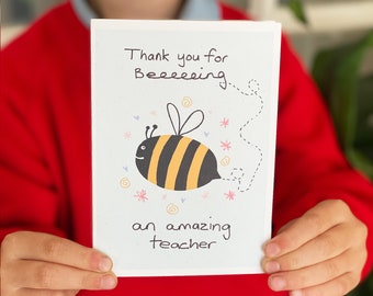 Bee Thank You Teacher End Of Term Card
