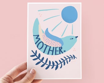 Mother Bird Illustrated Mother's Day Card