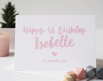 Personalised Baby's First Birthday Card