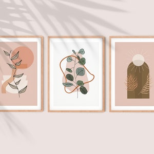 Boho Abstract Printables, Set of 3 Prints