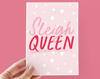 Sleigh Queen Fun Christmas Card For Her