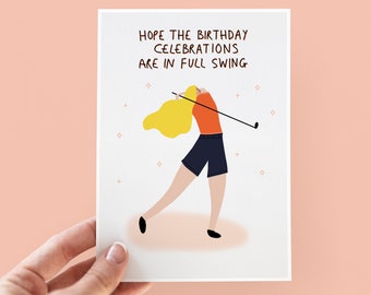 Full Swing Golfing Birthday Card For Her