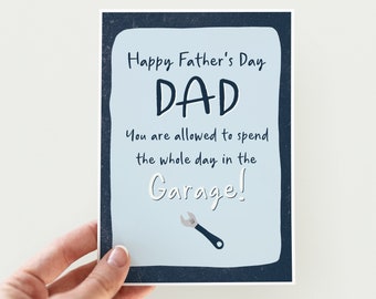 Funny Garage Father's Day Card