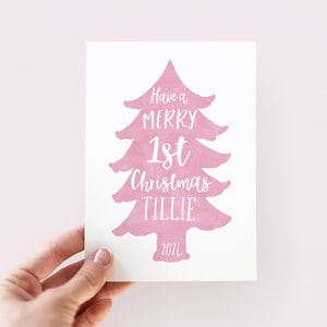 Baby&#39;s First Christmas Card - Personalised First Christmas Card - Baby Girl Christmas Card - Baby Boy Christmas Card - First Christmas