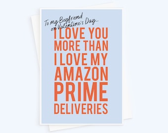 Funny Amazon Prime Valentine's Card For Boyfriend
