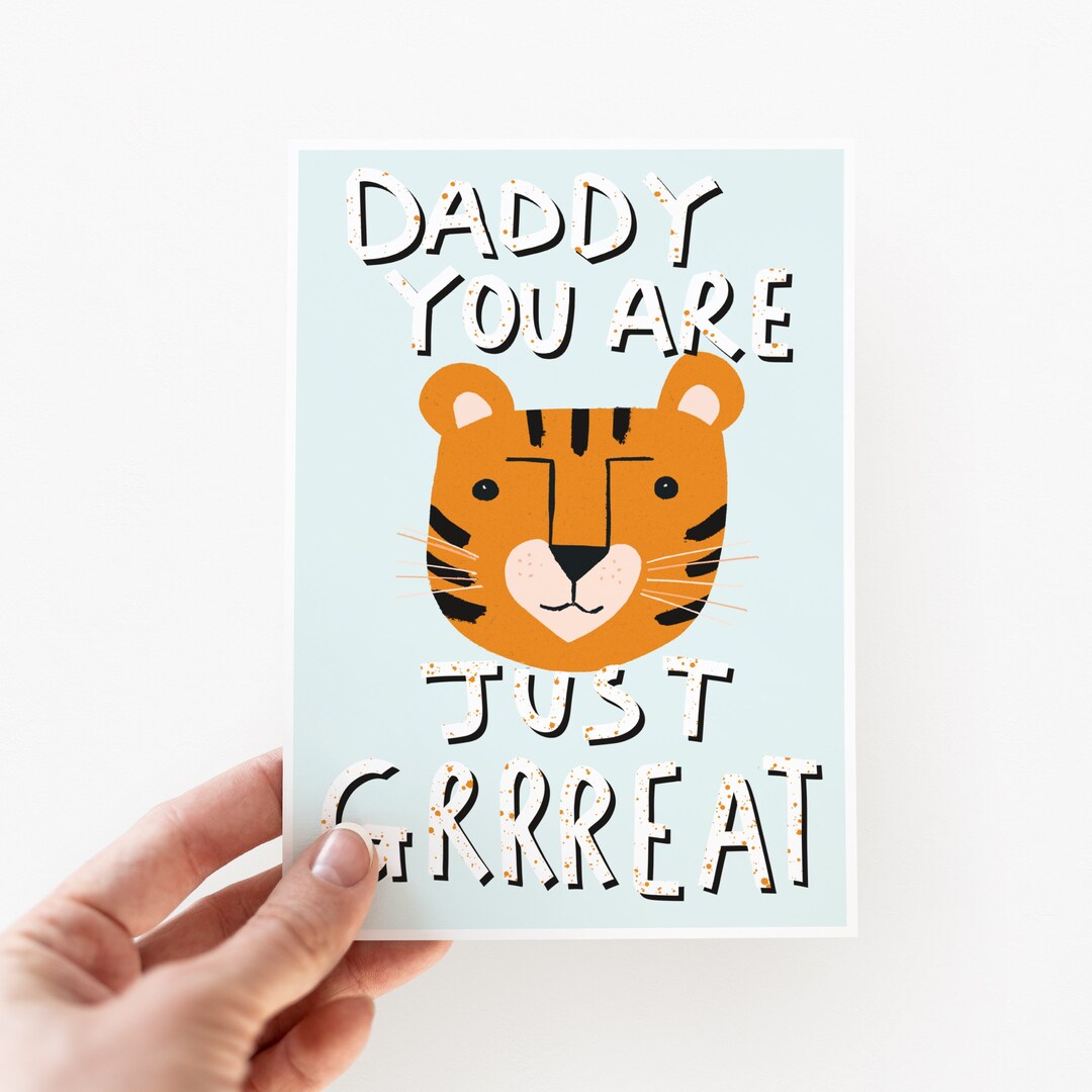 Daddy You Are Great Tiger Father's Day Card - Etsy