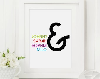 Family Ampersand Print - Personalised Print - Custom Print - Family Print - Ampersand Print - Typography Print - Personalized Print