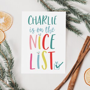 Personalised Nice List Children&#39;s Christmas Card - Children&#39;s Christmas Card - Personalised Christmas Card - Nice List Christmas Card