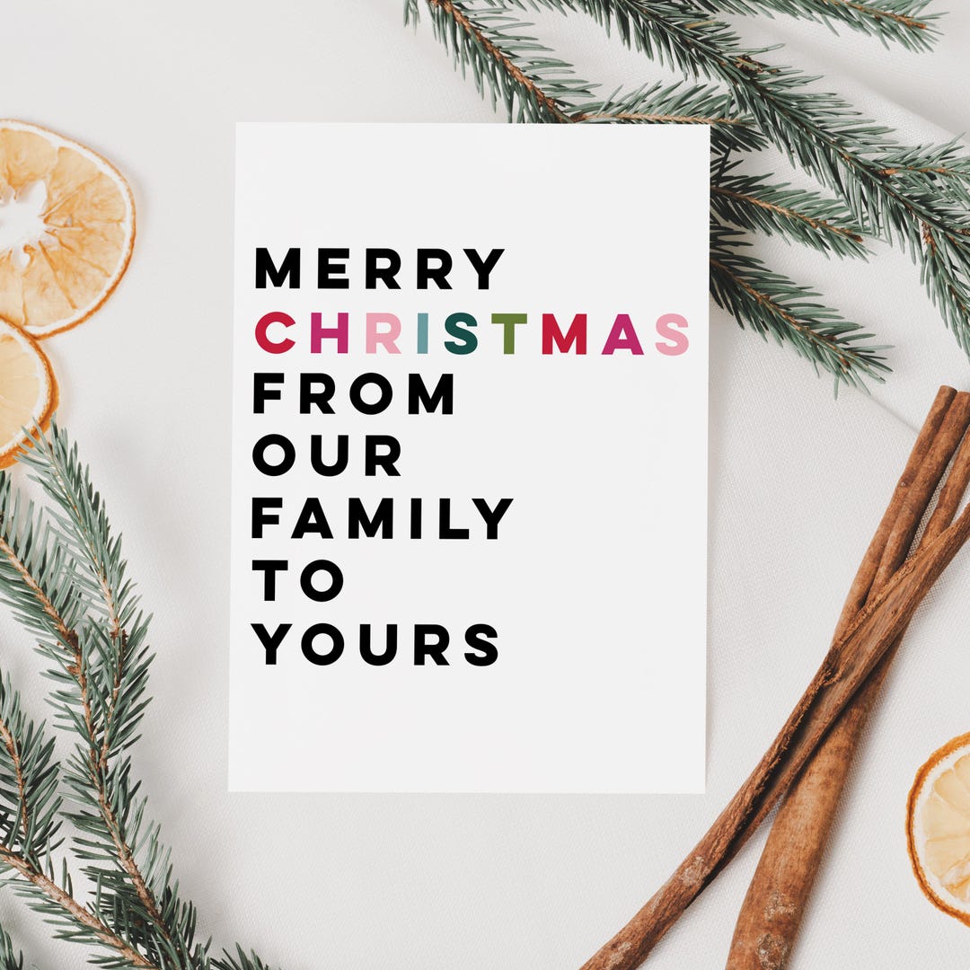 From Our Family to Yours Christmas Card - Family Christmas Card ...