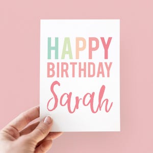 Personalised Name Happy Birthday Card - Happy Birthday Card - Personalised Name Card - Personalised Birthday Card  - Personalized Card