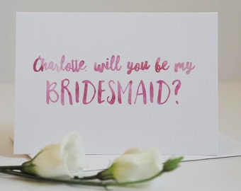 Bridesmaid Card - Be My Bridesmaid Card - Wedding Card - Bridesmaid