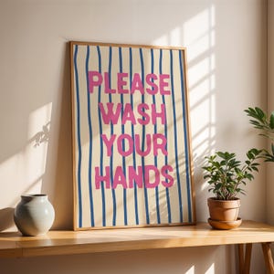 Wash Your Hands Bathroom Typography Art Print