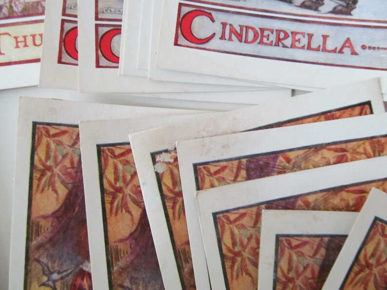 Suberb collection of 36 rare UNUSED VINTAGE Fairy Tale POSTCARDS illustrated by Flora White /& printed by J Salmon Ltd