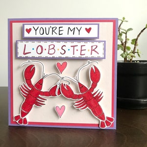 Vous êtes ma carte de homard, carte d'émission de télévision d'AMIS, carte de Saint-Valentin d'exposition d'AMIS