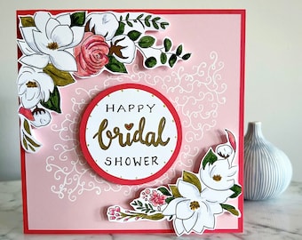 Bridal Shower Card, Floral Bridal Shower Card