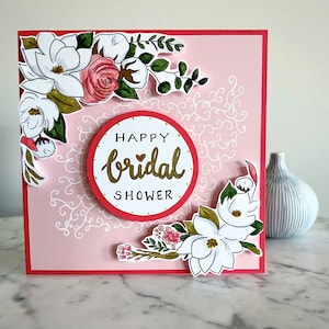 Carte nuptiale de douche, carte florale de douche nuptiale