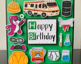 Breaking Bad TV Show Birthday Card, Breaking Bad Card, Walter White Card