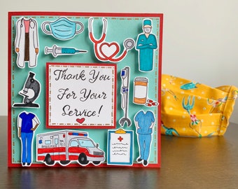 Bedankt voor je service Medische kaart, bedankkaart voor essentiële medewerkers