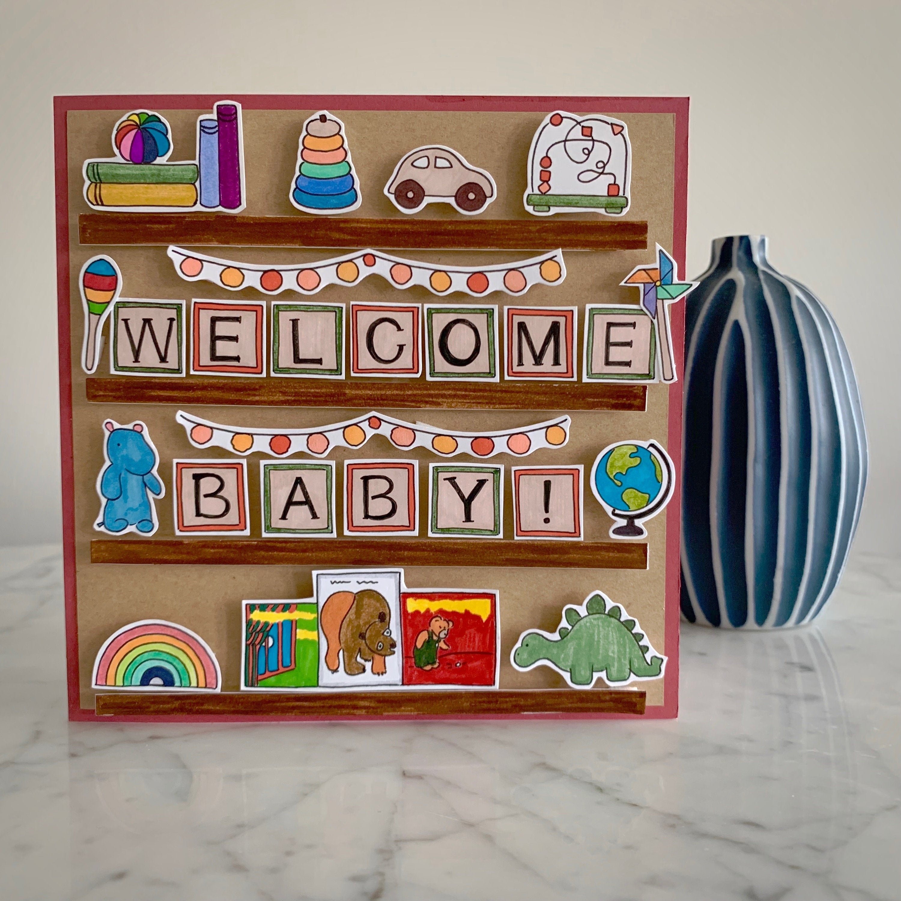 New Baby Card, Baby Shower Card, Welcome Baby Card, Congratulations Baby Card