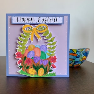Feliz tarjeta de Pascua, tarjeta de huevo de Pascua