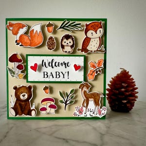 Carte de baby shower Woodland