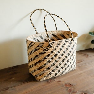 LAYLA soft rattan tote with woven straps, everyday tote bag, travel carry all tote bag, beach bag