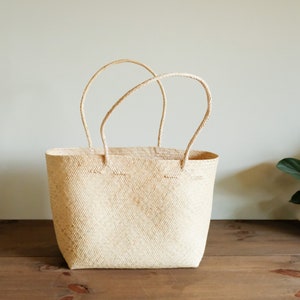 BIANCA soft rattan tote with woven straps, everyday tote bag, travel carry all tote bag, beach bag