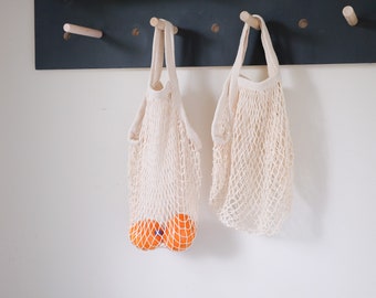 Long handle Net market Bag in Ivory/ cream color , Market bag, grocery net bag, beach bag, string bag, mesh bag,