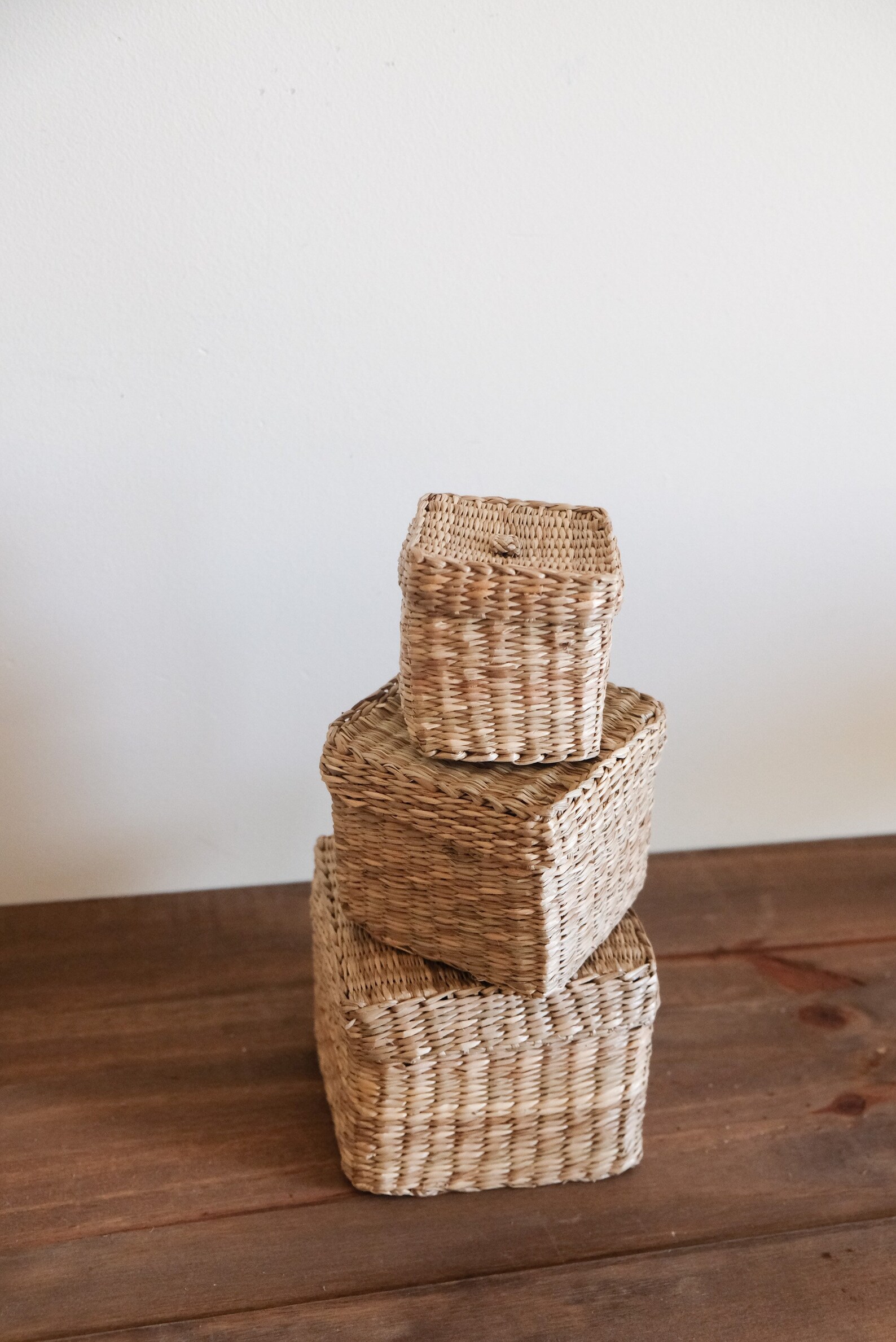 Trio Nested Vanity Baskets in Square and Oval for Small Items Etsy