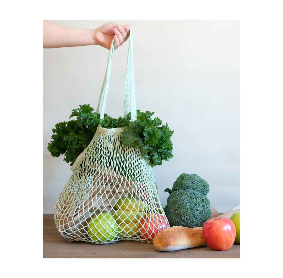 Seafoam Green Net Market Bag Net Shopping Bag Reusable Etsy