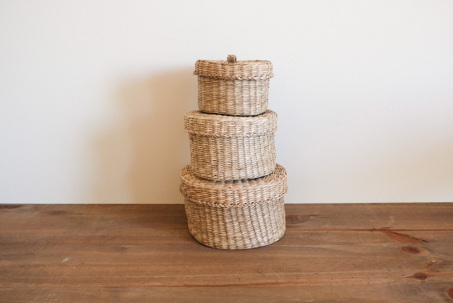 Trio Nested Vanity Baskets in Square and Oval for Small Items Etsy