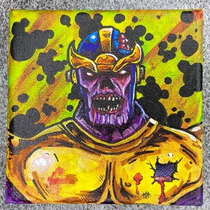 Thanos 4”x4” acrylic mini painting by jR
