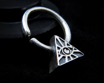 Goth Illuminati septum ring, Septum ring 18g, Eye Of Providence, Occult septum, Gothic septum ring, All Seeing Eye, Freemasons, Mens Eye