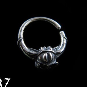 Gothic septum ring 18g, Satanic septum, Occult jewelry, Biker jewelry, Pagan septum, Unique septum ring, Punk septum ring, Pentagram septum