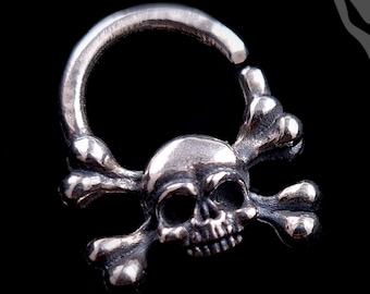 Goth septum ring, Skull septum ring, Septum ring 16g, Satanic jewelry, Occult septum ring, Gothic septum ring, Unique septum, Witchy septum