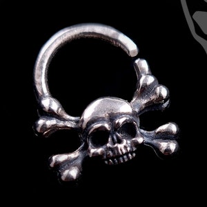 Goth septum ring, Skull septum ring, Septum ring 16g, Satanic jewelry, Occult septum ring, Gothic septum ring, Unique septum, Witchy septum