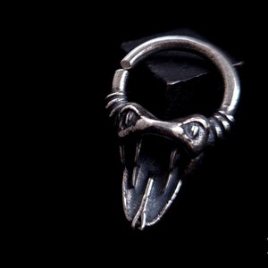 Snake septum ring, Goth septum ring, Septum ring 16g, Septum ring 18g, Reptile jewelry, Occult septum ring, Gothic piercing, Unique septum