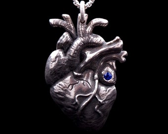 Collana cuore anatomico, ciondolo cuore reale, cuore gotico, gioielli anatomici, regalo per infermiere, regalo per dottori, regalo per studenti di medicina, gioielli per streghe