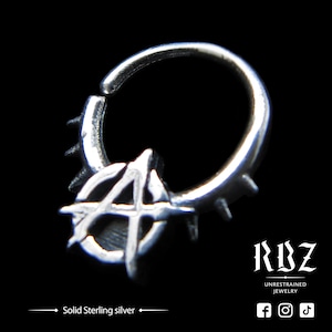 Anarchy Septum Ring 16g, Anarchy Septum Ring, okkulter Körperschmuck, Gothic Septum, Biker Schmuck, Cyberpunk Septum, satanischen Schmuck, punk Schmuck