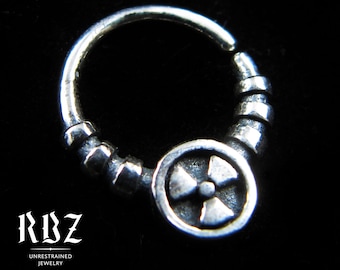 Septum ring 16g, Goth septum ring, occult septum ring, occult body jewelry,  biker jewelry, cyberpunk septum, steampunk septum