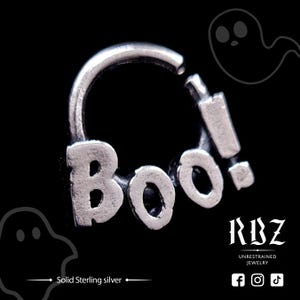 Ghost septum ring, Goth septum ring, Septum ring 16g, Septum ring 14g, Witchy jewelry, Occult septum ring, Gothic septum ring, Unique septum