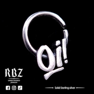 Punk Oi septum ring, Goth septum ring, Septum ring 16g, Septum ring 14g, Punk jewelry, Occult septum ring, Gothic septum ring, Unique septum