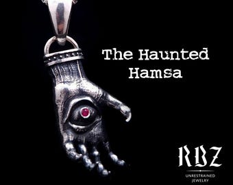 Collana Hamsa gotica, ciondolo occhio maligno, catena da mano horror, gioielli satanici, stregoneria strana, amuleto di protezione psichedelico, chiromanzia, occultismo