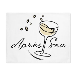 Mantel individual de algodón &quot;Après Sea&quot; / Decoración costera / Sarga 100 % algodón / Decoración náutica para comedor / Impresión a una cara / Idea de regalo para anfitrionas