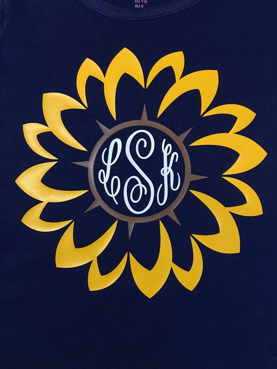 Download Monogram Sunflower Shirt. So cute for Fall | Etsy