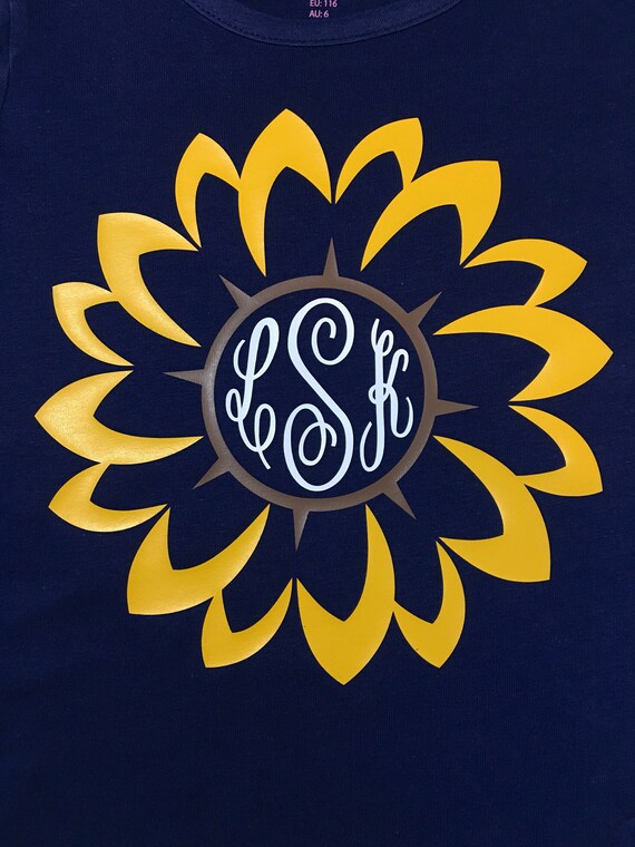 Download Monogram Sunflower Shirt. So cute for Fall | Etsy