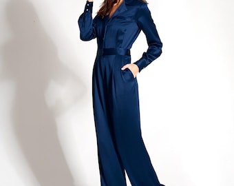 Traje de pantalón Artemis - Mono de seda de lujo resistente a las arrugas