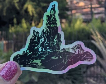 Holographic Sticker Inspired by the Big Thunder Mountain Railroad Roller Coaster | Disney World, Tokyo, Paris, Disneyland | Glossy | Holo