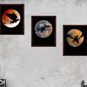 Print Set Inspired by How to Train Your Dragon | Celestial Planets Stars | Toothless Hiccup Astrid Ruffnut Tuffnut Snoutlout Fishlegs