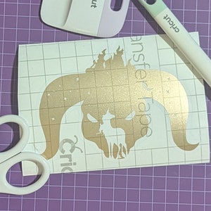 Vinyl Sticker Inspired by The Last Unicorn | Red Bull | Unicorn | Lady Amalthea | Permanent Vinyl Sticker | Celestial Silhouette | Minimal